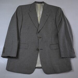 Austin Reed 40S Gray Houndstooth 100% Silk Mens Blazer Suit Jacket Sport Coat